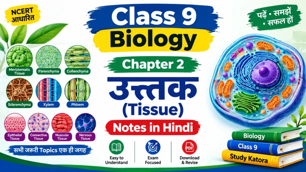 उत्तक (Tissue) – Class 9 Biology Chapter 2 Notes in Hindi PDF